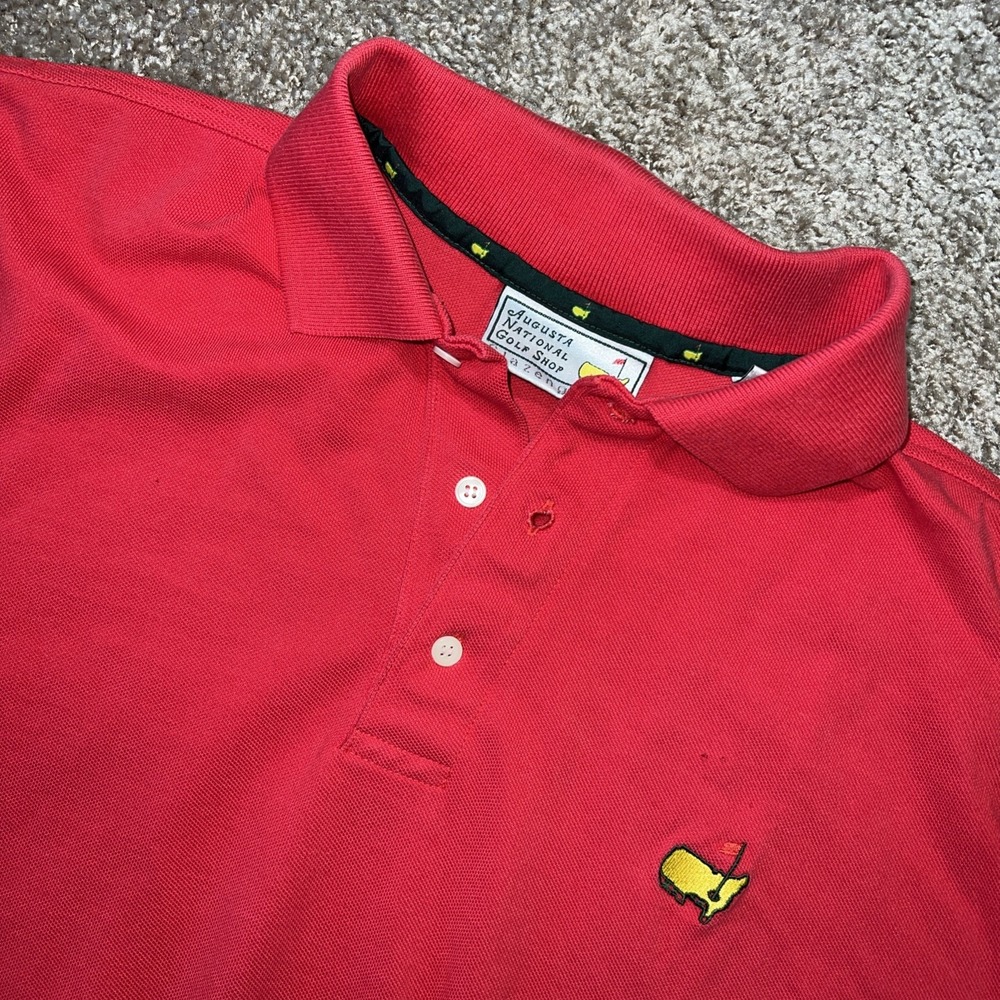 Masters Augusta National Golf Shop Red Slazenger 100% Cotton Polo Shirt Large